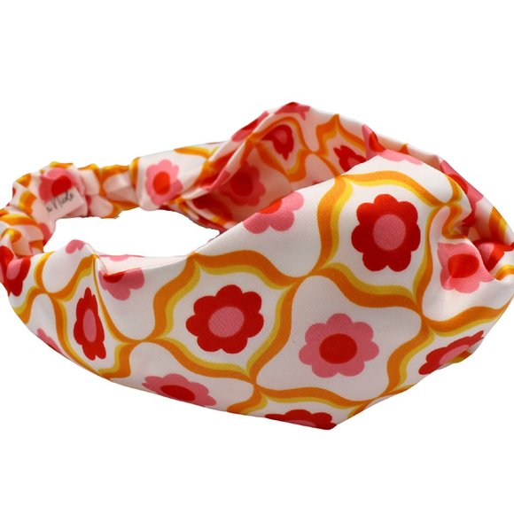 Twist Satin Floral Headband - Picture 3 of 4